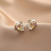 Elegant Niche Hollow Love Earrings Geometric Design Simple Personality Jewelry