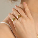 Simple Flower Ring Irregular Opening Adjustable Band Fashion Jewelry Women