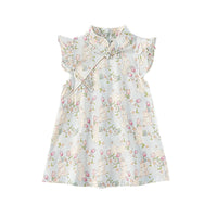 Charming Girls' Floral Cheongsam Dress