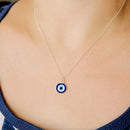 Blue Demon Eyes Pendant Necklace