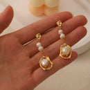 Long Natural Freshwater Pearl Earrings Elegant Women High-End Jewelry Gift