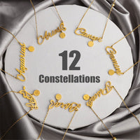 Twelve Zodiac Constellation Necklace Fashion Horoscope Star Sign Jewelry