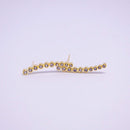 Elegant Gold Row Diamond Stud Earrings Simple Sparkling Jewelry for Women Gift