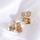 3D Square Stud Earrings for Women Fashion Jewellery Elegant Stereoscopic Design