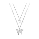 Butterfly Double Necklace Feminine Cold Wind Style Collarbone Chain Jewelry