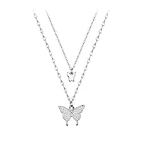 Butterfly Double Necklace Feminine Cold Wind Style Collarbone Chain Jewelry