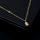 French Light Luxury Style Square Pendant Clavicle Chain Handmade Necklace Women