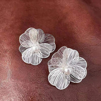 Exaggerated Large Flower pearl Earrings Women Fashion Jewelry Charming Ear Stud