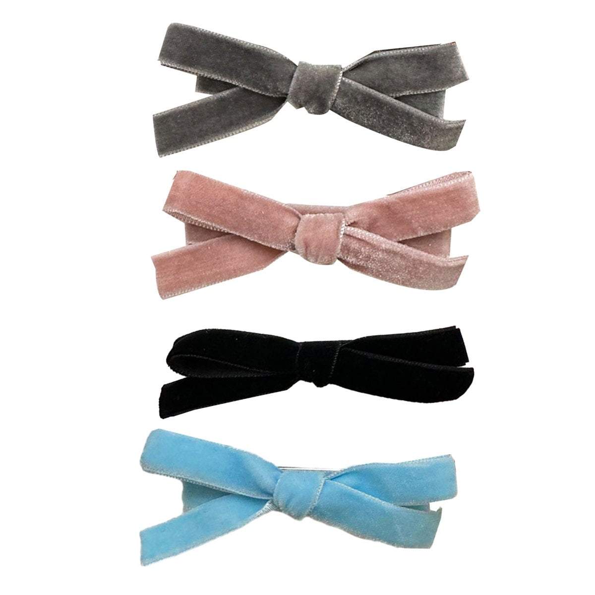 Velvet Hair Bow Clips