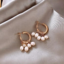 Golden Pearl Hoop Earrings