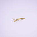 Elegant Gold Row Diamond Stud Earrings Simple Sparkling Jewelry for Women Gift