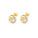 Gold and Pearl Owl Earrings