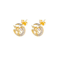 Gold and Pearl Owl Earrings