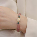 Womens Natural Strawberry Crystal Bracelet Elegant Gemstone Fashion Jewelry