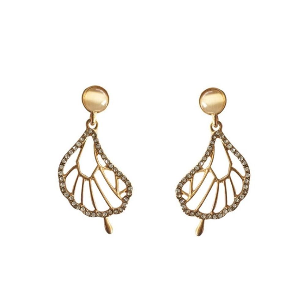 Golden Butterfly Wing Earrings