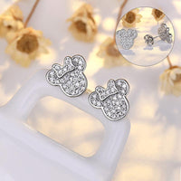 Mouse Head Crystal Stud Earrings