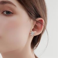 Zircon Snowflake Christmas Earrings Studs Winter Jewelry for Women and Girls