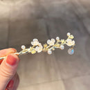 Pearl Flower Vine Hairpin Golden Chinese Style Bridal Hair Accessories