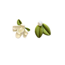 White Rose Pearl Stud Earrings