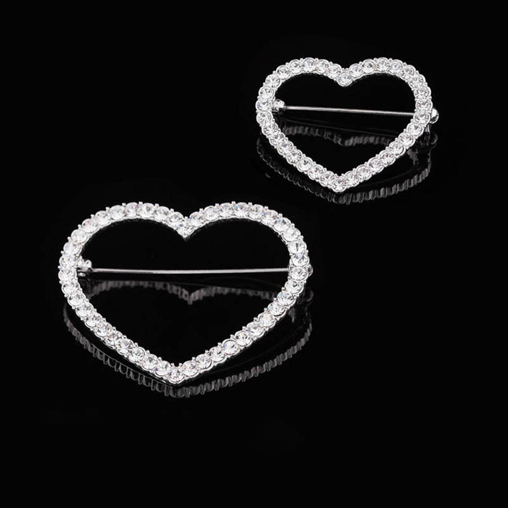 Heart Shaped Brooch Pin Round Corsage Fashion Accessory Gifts