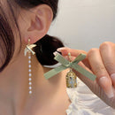 Bird Cage Asymmetrical Earrings Bow Long Fringe Dangle Jewelry for Women Fashion