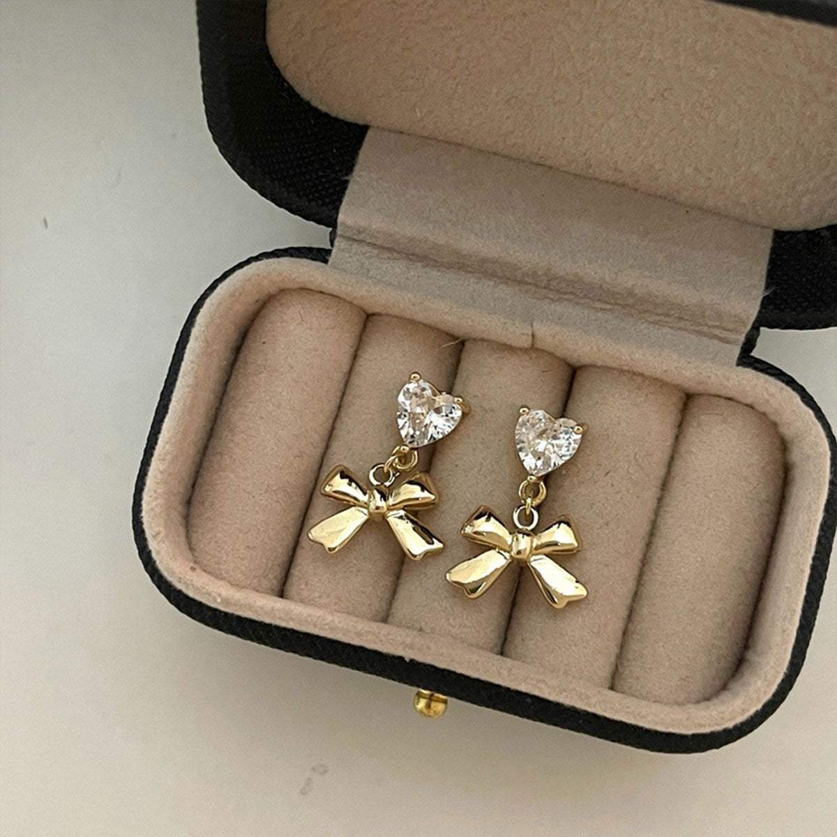 High-End Bow Earrings for Women Elegant Simple Fashion Jewelry Niche Design