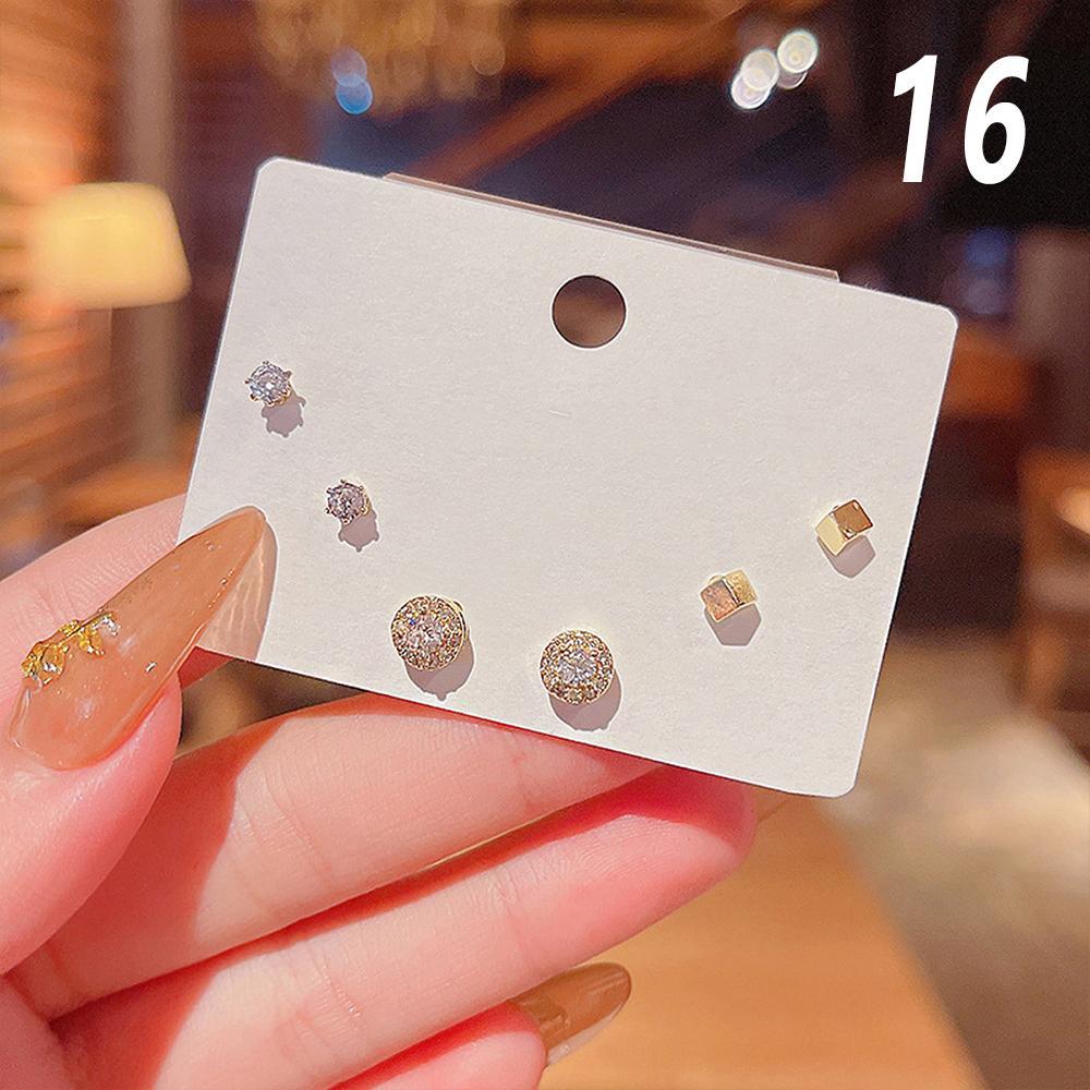 Compact Women Geometric Stud Earrings Fashion Jewellery Set Women Girls