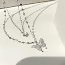 Butterfly Double Necklace Feminine Cold Wind Style Collarbone Chain Jewelry