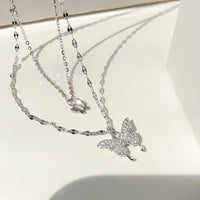 Butterfly Double Necklace Feminine Cold Wind Style Collarbone Chain Jewelry