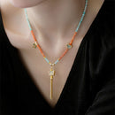 New Chinese Butterfly Pendant Beaded Necklace with Fringe Exquisite Fashion