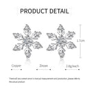 Zircon Snowflake Christmas Earrings Studs Winter Jewelry for Women and Girls