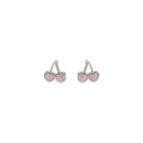 Cute Pink Cherry Heart Shaped Dangle Earrings Women Girls Romantic Fashion