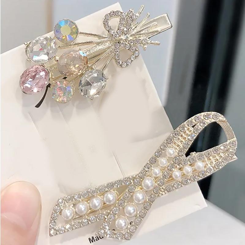 Pearl Flash Imitation Diamond Hairpin