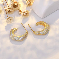 Simple Moon Bay Stud Earrings Fashion Jewelry for Women Elegant Design Ladies