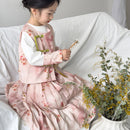 Girls Pink Floral Hanfu Three Piece Set