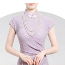 Lavender Elegant Lace Cheongsam Dress