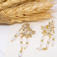 Zircon Tassel Millet Bead Earrings Fashion Jewellery Women Trendy Elegant