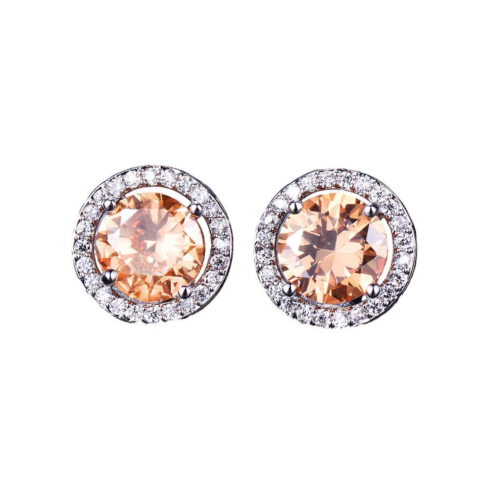 Round Zircon Earrings