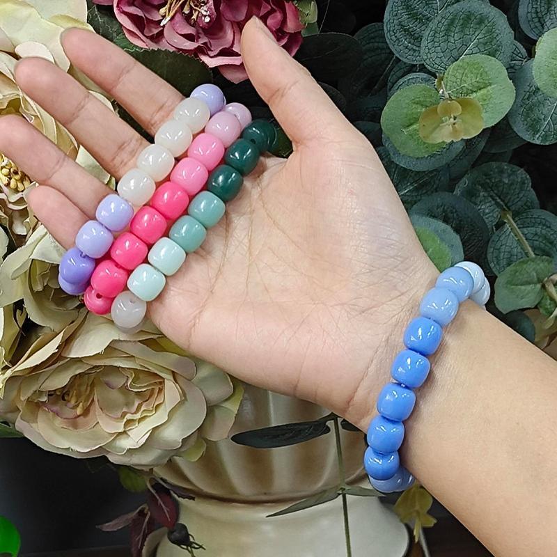 Lucky Gradient Beads Bracelet Elastic Couple Women Friends Gift Fashion