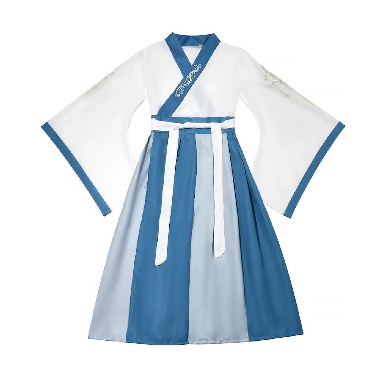 Kids Hanfu Chinese Costumes Blue Long Robe