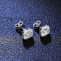 1 Pair Brilliant Square Cut Cubic Zirconia Stud Earrings Stainless Steel E135 7Clours