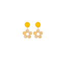 Contrast Colour Floral Earrings Elegant Fashion Jewelry for Women Stylish