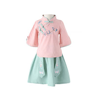 Girls' Traditional Chinese Clothing Hanfu Two Piece Set