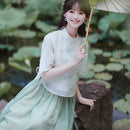 Mint Green Women's New Modern Hanfu Set