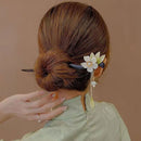 Antique Tassel Hairpin Retro Hanfu Headwear New Chinese Wooden Camellia