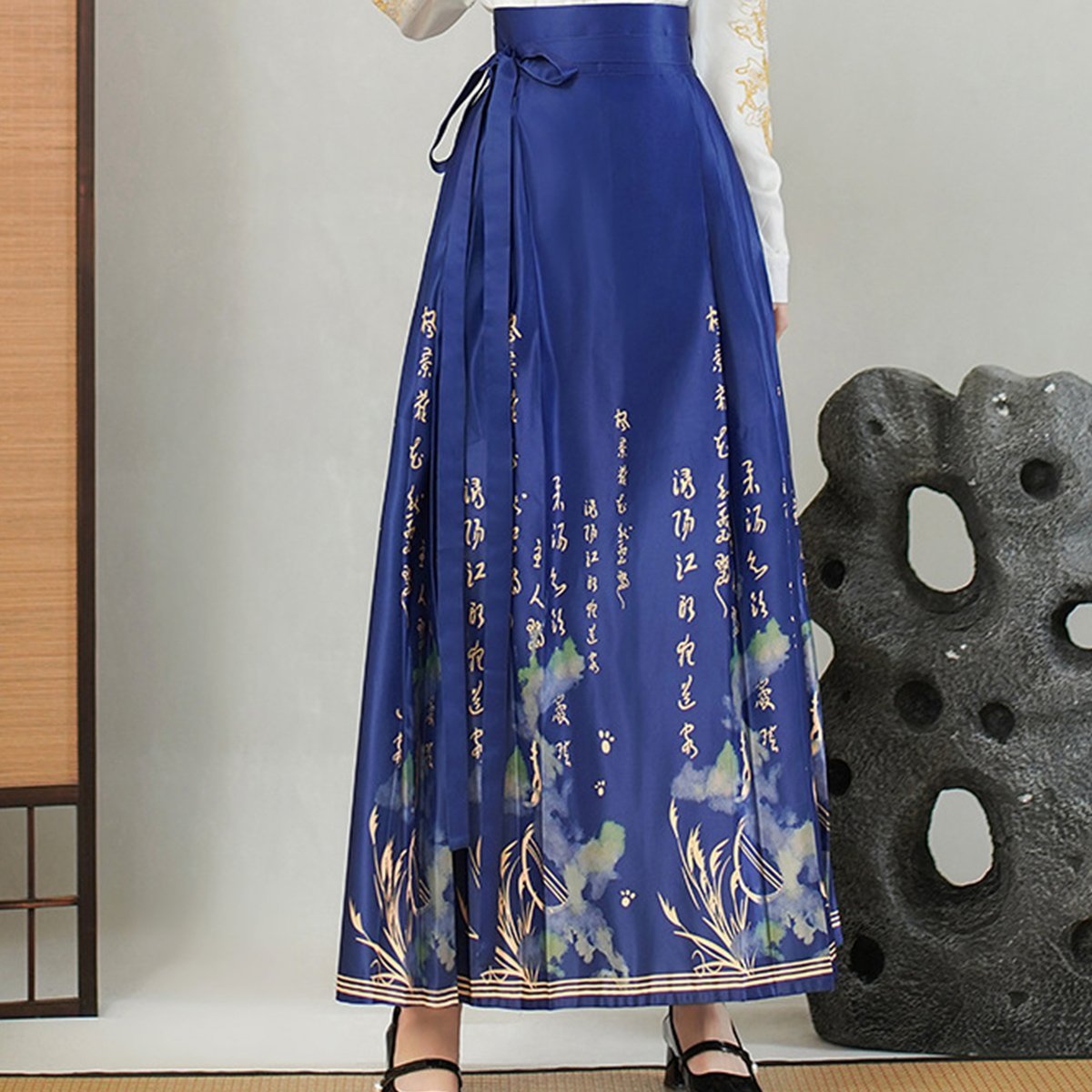 Chinese Horse Face Skirt Womens Long Hanfu Traditional Half Body Skirt