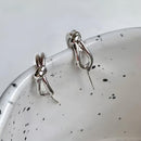 Knotted C-Shaped Double Layer Metal Earrings Alloy Fashion Jewelry for Women