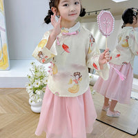 Girls Two-Piece Hanfu Clothing Set