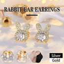 Rabbit Ear Crystal Stud Earrings