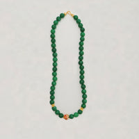 Green Natural Stone Beaded Necklace Beauty Handmade Women Simple Healing Reiki